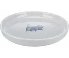 Trixie Bowl, katėms, pilkai, keramikos, 0.6l / 13cm, plokščia ir plati versija
