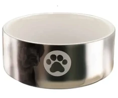 Trixie dubenėlis keramikinė su motywem, 0.3 l/ř 12 cm, sidabrinė ir/balta