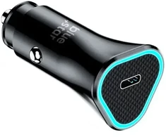 BlueStar Įkroviklis automobilinis Blue Star (1xUSB-C; QC 3.0; 20W) juodas