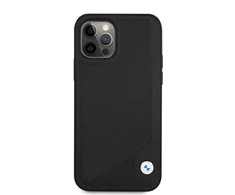 Apple iPhone 12 / 12 Pro BMW dėklas odinis Deboss (BMHCP12MRCDPK) juodos spalvos