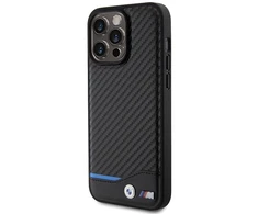 BMW Leather Carbon Apple iPhone 15 Pro Max - dėklas telefonui juodos spalvos