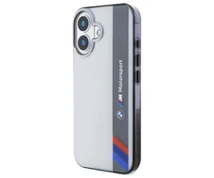 BMW IML Motorsport Vertical Stripe Apple iPhone 16 dėklas telefonui pilkos spalvos