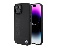 Apple iPhone 15 BMW dėklas Signature Logo Imprint Magsafe (BMHMP15SSLLBK) juodos spalvos