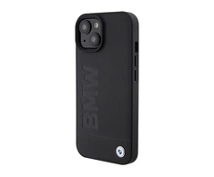 Apple iPhone 15 BMW dėklas Signature Logo Imprint Magsafe (BMHMP15SSLLBK) juodos spalvos