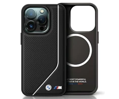 BMW BMHMP16L23PUCPK Apple iPhone 16 Pro 6.3" juodos spalvos dėklas M Perforated Twisted Line MagSafe