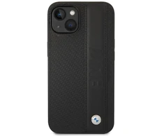 BMW Signature Leather Big Logo dėklas skirtas iPhone 14 Plus Juodas