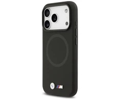BMW M FW Metal Logo MagSafe dėklas skirtas Apple iPhone 17 Pro juodos spalvos