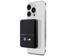 BMW Powerbank indukcinis BMPBMS3K22PGVK 5W 3000mAh + kabelis juodos spalvos M Collection MagSafe