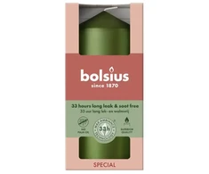Bolsius Candle cylinder Ø120x58mm metallic žalias