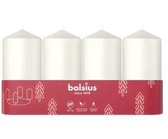 Bolsius Cylinder Candles 4pcs 100x48mm Baltas
