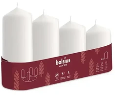 Bolsius Advent Christmas Candles 4pcs 60x48mm Baltas