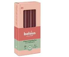 Bolsius Table candles 8pcs. in a box 170/20mm dark red