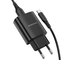 Borofone Laidinis įkroviklis BN1 Innovative – USB – 2,1A su USB į Type C juodos spalvos