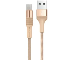 Borofone Kabelis BX21 Outstanding – USB į Micro USB – 2,4A 1 metras aukso spalvos