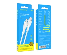 Borofone kabelis BX51 Triumph – Type C į Lightning – 2,4A 1 metras baltos spalvos