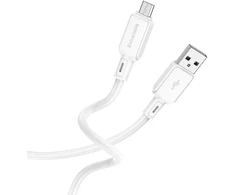 Borofone Kabelis BX94 Crystal color – USB į Micro USB – 2,4A 1 metras baltos spalvos