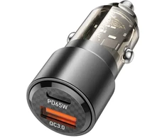 Automobilinis įkroviklis Borofone BZ20A PD65W+QC3.0 83W juodas