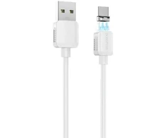 Borofone Magnetic BX57 USB-C kabelis 100 cm baltas