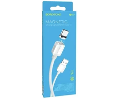 Borofone Magnetic BX57 USB-C kabelis 100 cm baltas