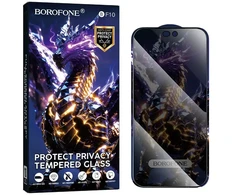 Borofone Grūdintas stiklas BF10 Armor visas ekranas nuo pašalinių žvilgsnių, skirtas iPhone 15/16 – 10 vnt.