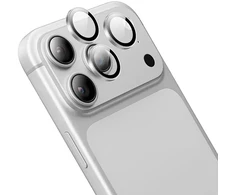 Borofone Grūdinto stiklo BF14 3D metalinio rėmelio fotoaparato objektyvo apsauga skirtas iPhone 18 Pro/18 Pro Max, sidabrinis