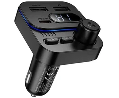 Borofone Transmitter FM BC61 Ocean MP3, Bluetooth – 2xUSB + Type C – PD 45W juodos spalvos