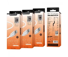 USB kabelis BOROFONE BX14 "lightning" baltas 1m