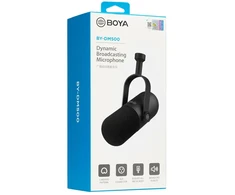BOYA BY-DM500 Cardioid XLR Dynamic Microphone for Podcasts - Juodas
