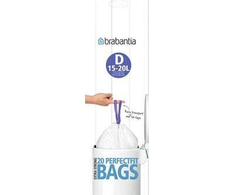 Brabantia Šiukšlių maišai D 15-20L (rit. 20vnt.) - Baltas