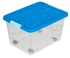 BRANQ 55L plastikinė dėžė su ratukais Jasmine (skaidri)