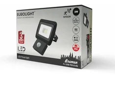 BREMEN LED prožektorius su judesio davikliu 10W, 4000K, IP65, 80lm/W Eurolight