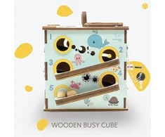 Bussybuddy BusyBuddyToys - wooden activity cube for kids (3+)