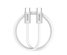 Mentor BWOO 240W braided cable USB-C - USB-C BO-X317C-C 1m baltas
