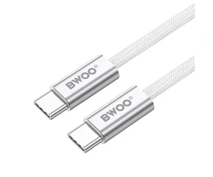 Mentor BWOO 240W braided cable USB-C - USB-C BO-X317C-C 1m baltas