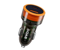 BWOO 38W greitas skaidrus automobilinis įkroviklis BO-CC85 QC 18W + PD 20W