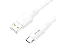 BWOO 3A silicone cable X329L usb - lightning 3A 1m baltas