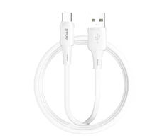 BWOO 3A silicone cable X329L usb - lightning 3A 1m baltas