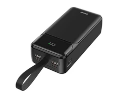 Powerbank BWOO 65W power bank 30000 mAh 2 x USB-A, 1 x Type C su wyświetlaczem LCD juoda