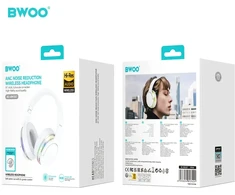 Bluetooth ausinės Bwoo Premium (BW587) baltos