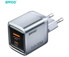 Canyon BWOO BO-CDA237 wall charger 1xUSB-A + 1xUSB-C 3A PD 30W + QC 18W pilkas with PPS