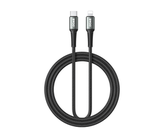 Usams BWOO Braided Cable USB-C - Lightning 3m 30W juodas