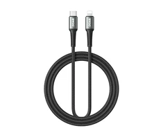 Usams BWOO Braided Cable USB-C - Lightning 3m 30W juodas