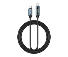 BWOO pintas USB-C - USB-C 1 m 60 W kabelis su animaciniu apšvietimu, juodas