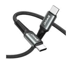 BWOO Braided Cable USB-C - USB-C 2m 60W juodas