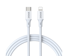 BWOO Cable USB-C - Lightning 2m 27W ABS + TPE baltas