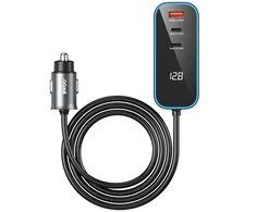 BWOO CC107 PD automobilinis įkroviklis 1x USB-C – USB-A jungtis 30W juodas