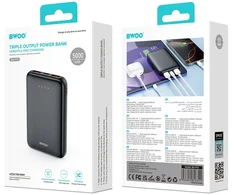 Canyon BWOO išorinė baterija P72 QC 22.5W PD 20W 5000 mAh su 2 x USB-A prievadais ir 1 x USB-C prievadu, juoda