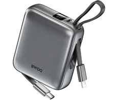 BWOO P74 Power Bank | 10,000 mAh | 22.5W | USB-C, Lightning | juodas