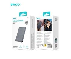 BWOO PD 20W 10000 mAh Power Bank With Usb-C Cable and Ekranas P80 juodas