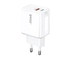 Telforceone BWOO sieninis įkroviklis CDA182 QC 38W 1x USB-A + 1x USB-C su USB-C laidu 1 m juodas